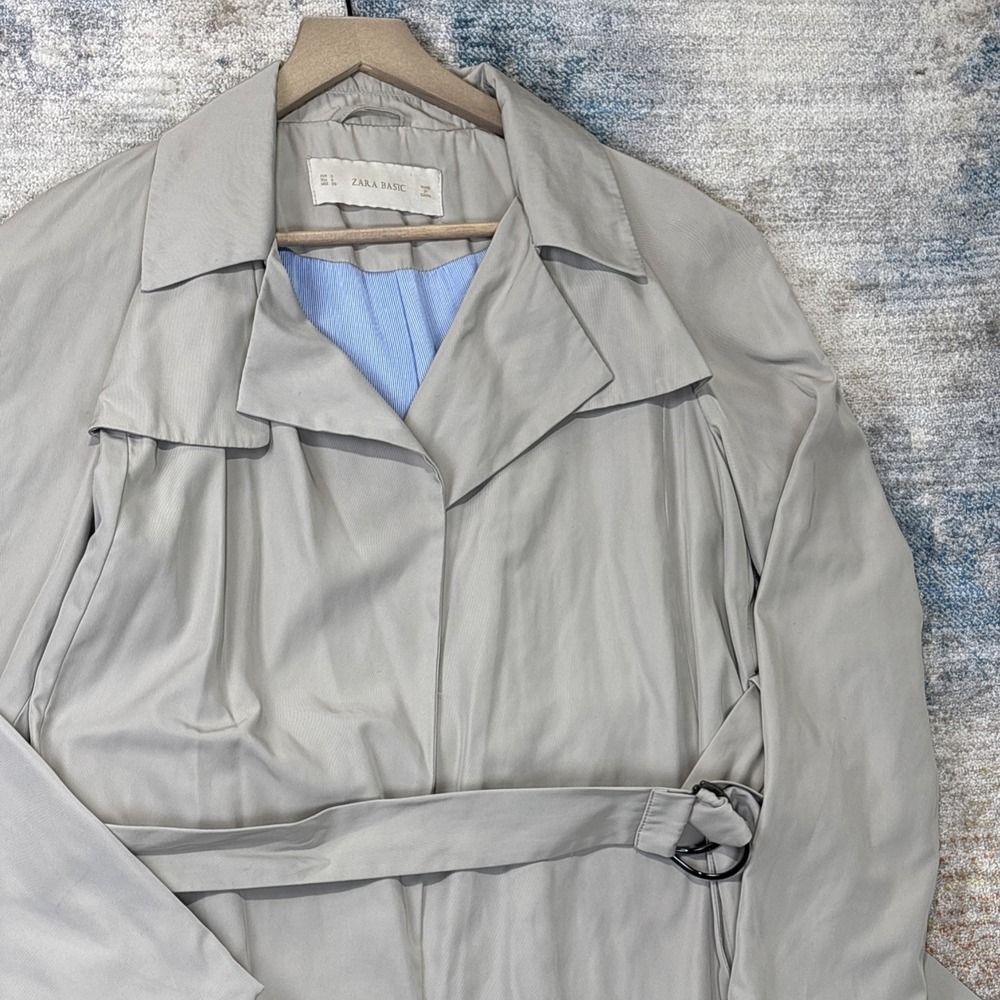 ZARA Basic Women's Trench Coat Beige Lightweight Classy Maximalist Size 5